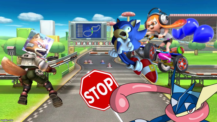 Super Smash Bros. stages: Figure-8 Circuit | image tagged in super smash bros | made w/ Imgflip meme maker