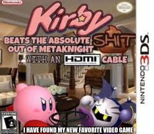 I HAVE FOUND MY NEW FAVORITE VIDEO GAME | image tagged in kirby,video games,3ds,metaknight,nintendo | made w/ Imgflip meme maker