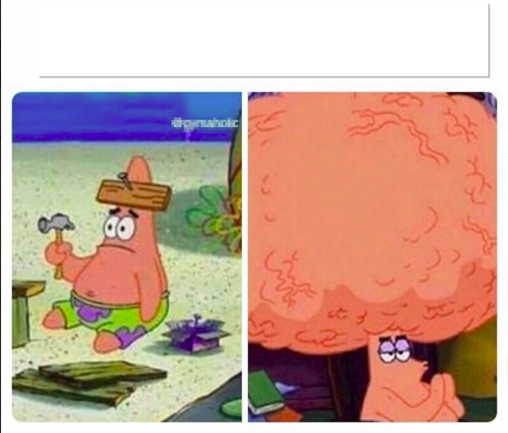 High Quality Patrick brains Blank Meme Template
