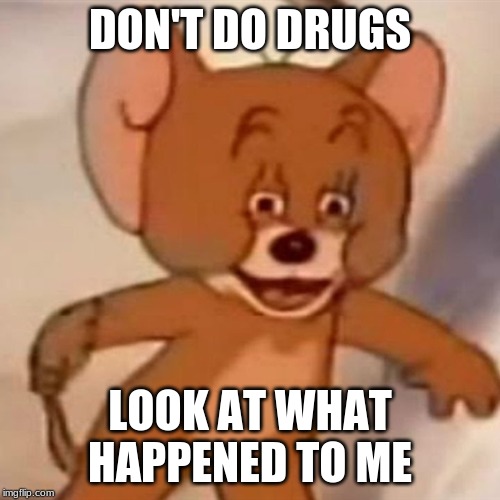 Polish Jerry | DON'T DO DRUGS; LOOK AT WHAT HAPPENED TO ME | image tagged in polish jerry | made w/ Imgflip meme maker