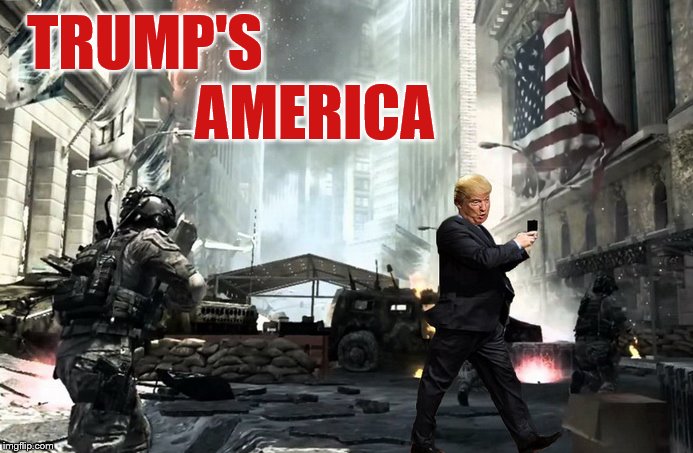 Divide and Conquer | TRUMP'S
                AMERICA | image tagged in donald trump,usa,civil war,donald trump you're fired | made w/ Imgflip meme maker