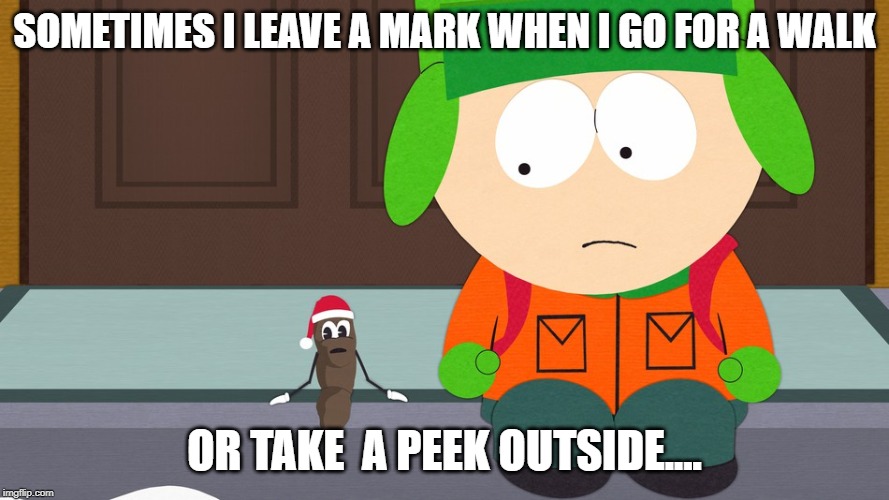 South Park | SOMETIMES I LEAVE A MARK WHEN I GO FOR A WALK OR TAKE  A PEEK OUTSIDE.... | image tagged in south park | made w/ Imgflip meme maker