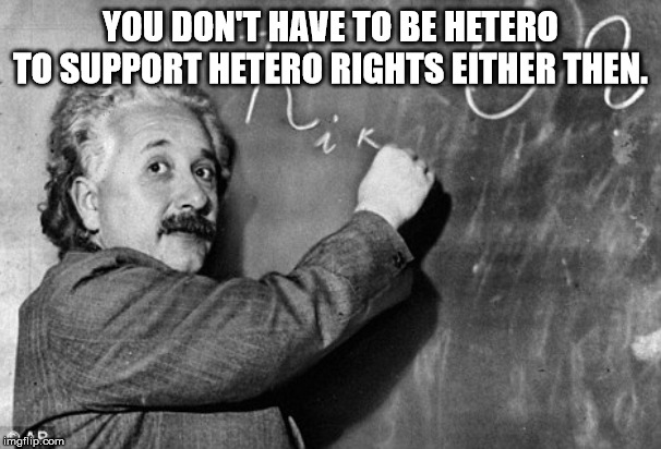 Smart | YOU DON'T HAVE TO BE HETERO TO SUPPORT HETERO RIGHTS EITHER THEN. | image tagged in smart | made w/ Imgflip meme maker