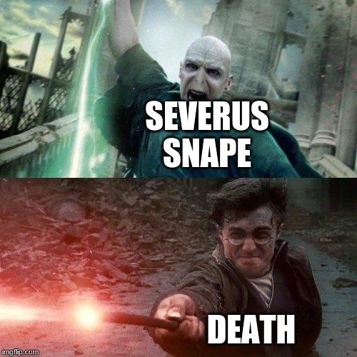 Harry Potter meme | SEVERUS SNAPE; DEATH | image tagged in harry potter meme | made w/ Imgflip meme maker