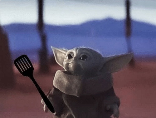High Quality Baby yoda cooking Blank Meme Template
