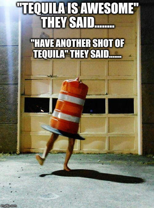 You were so drunk last night | "TEQUILA IS AWESOME" THEY SAID........ "HAVE ANOTHER SHOT OF TEQUILA" THEY SAID....... | image tagged in tequila,newbie,funny meme,drunk,you were so drunk last night | made w/ Imgflip meme maker