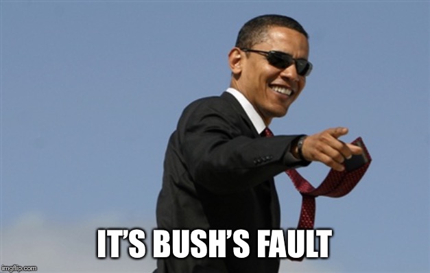 Cool Obama Meme | IT’S BUSH’S FAULT | image tagged in memes,cool obama | made w/ Imgflip meme maker