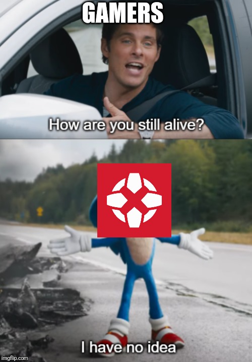 Sonic : How are you still alive | GAMERS | image tagged in sonic  how are you still alive | made w/ Imgflip meme maker