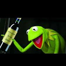 Kermit drinking Blank Meme Template