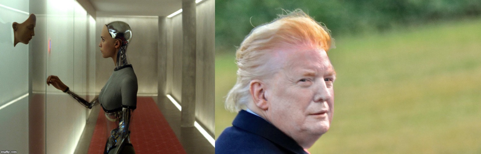 Trump Machina | image tagged in blank white template,donald trump | made w/ Imgflip meme maker