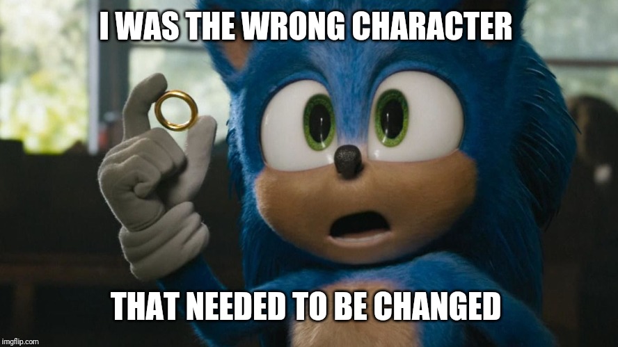 New Sonic Trailer | I WAS THE WRONG CHARACTER THAT NEEDED TO BE CHANGED | image tagged in new sonic trailer | made w/ Imgflip meme maker