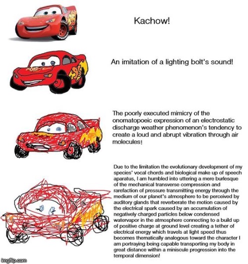 Kachow! | image tagged in disney,lightning mcqueen,funny,fun,dumb,cars | made w/ Imgflip meme maker