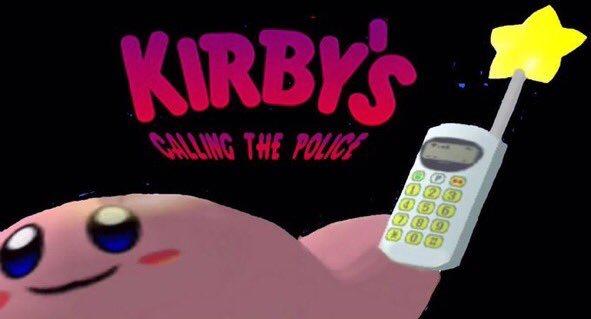 Kirby is calling the police Blank Meme Template