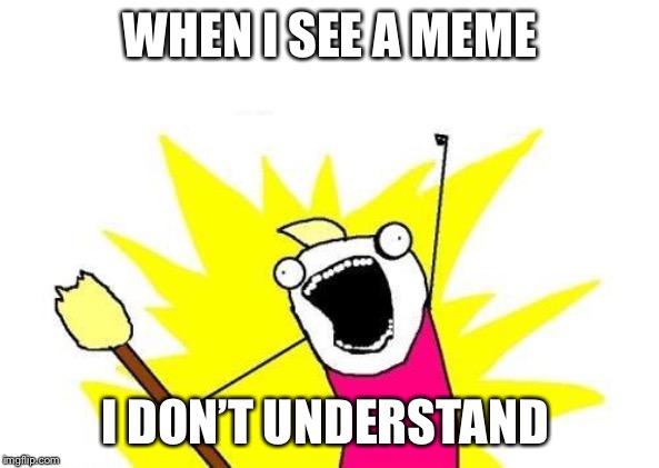 X All The Y Meme | WHEN I SEE A MEME I DON’T UNDERSTAND | image tagged in memes,x all the y | made w/ Imgflip meme maker