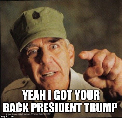 Military | YEAH I GOT YOUR BACK PRESIDENT TRUMP | image tagged in military | made w/ Imgflip meme maker