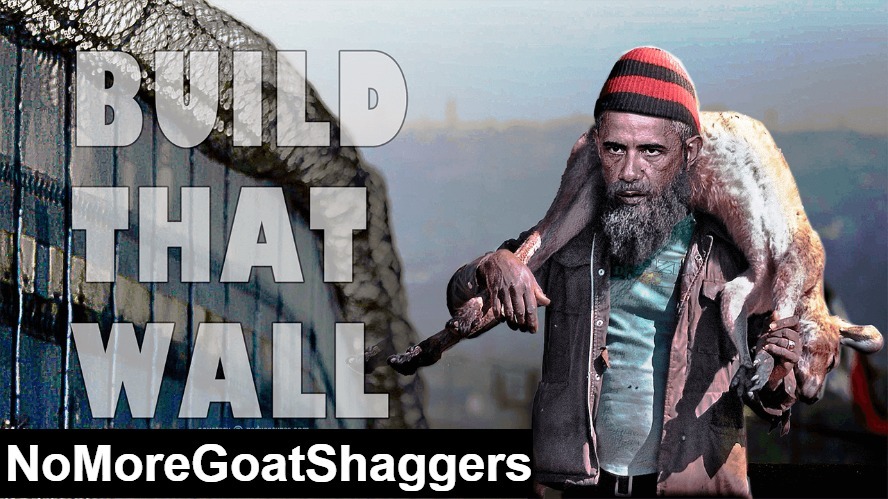 Build That Wall: #NoMoreGoatShaggers | image tagged in build the wall,no more goat shaggers,obama,goat lovers,goat memes,screaming goat | made w/ Imgflip meme maker