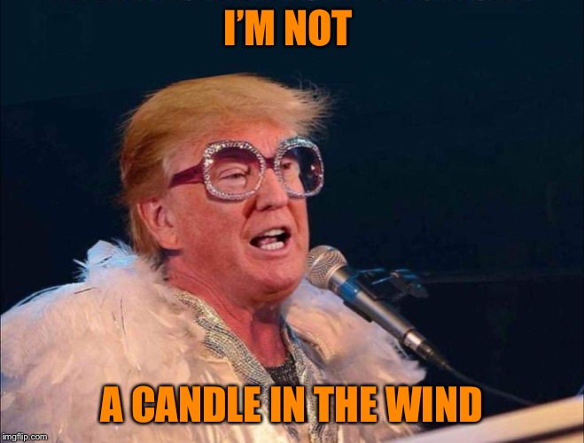 Elton Trump | I’M NOT A CANDLE IN THE WIND | image tagged in elton trump | made w/ Imgflip meme maker