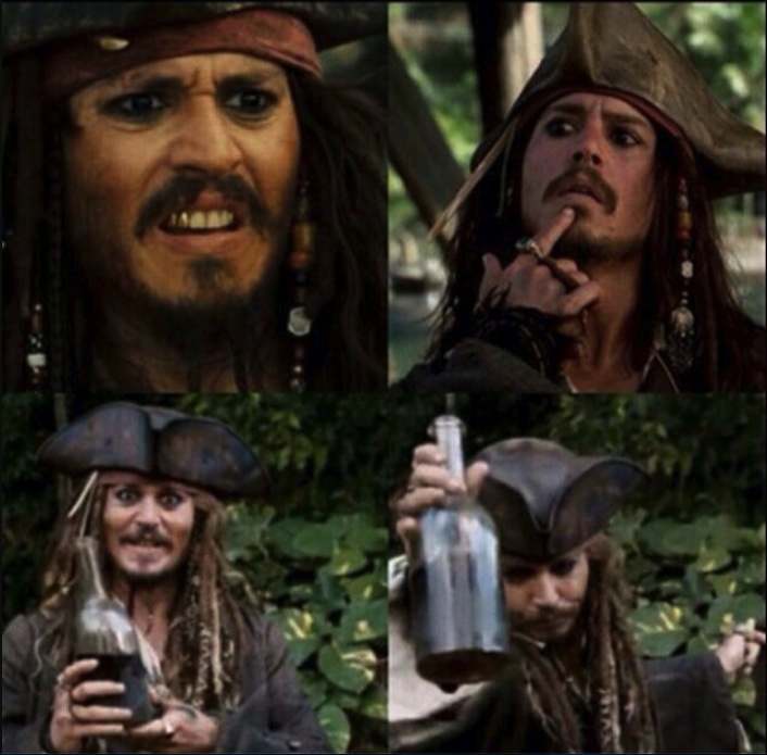 Jack Sparrow stages Blank Meme Template