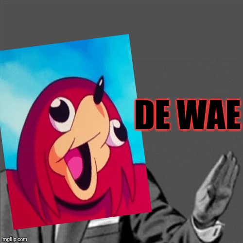 DE WAE xD lolololololol | DE WAE | image tagged in correction guy,de wae,ugandan knuckles,memes,funny memes,dank memes | made w/ Imgflip meme maker
