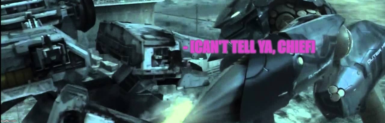 Metal Gear REX vs RAY | - [CAN'T TELL YA, CHIEF] | image tagged in metal gear rex vs ray | made w/ Imgflip meme maker