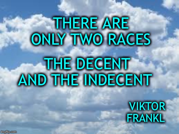 I believe this | THERE ARE ONLY TWO RACES; THE DECENT AND THE INDECENT; VIKTOR FRANKL | image tagged in viktor frankl,decent vs indecent,anyone else see a metaphor here | made w/ Imgflip meme maker