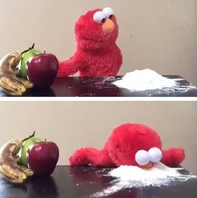 Elmo's bad habits Blank Meme Template