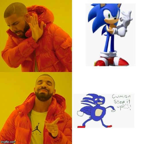 I wanted to make sure that you know how terrible of a character design the new sonic is | image tagged in memes,drake hotline bling | made w/ Imgflip meme maker