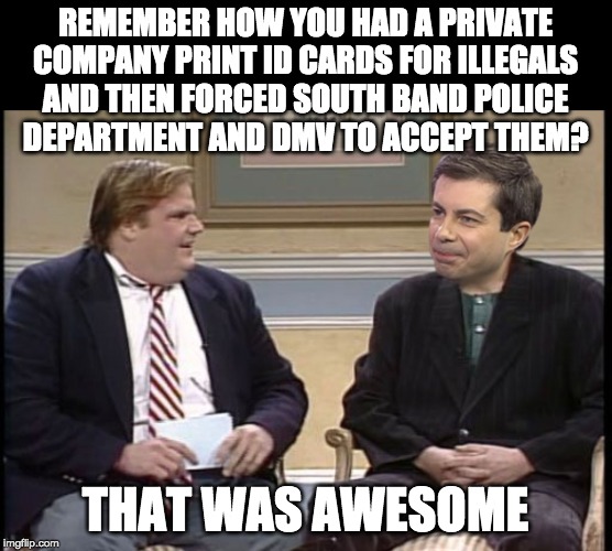 REMEMBER HOW YOU HAD A PRIVATE
COMPANY PRINT ID CARDS FOR ILLEGALS
AND THEN FORCED SOUTH BAND POLICE
DEPARTMENT AND DMV TO ACCEPT THEM? THAT | made w/ Imgflip meme maker