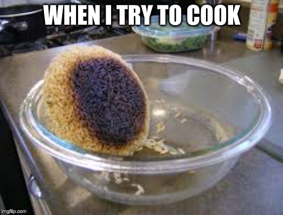 WHEN I TRY TO COOK | image tagged in rice,fail,cook,cooking fail | made w/ Imgflip meme maker