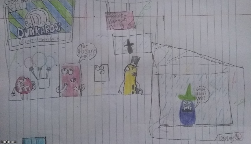 Here's a comic, fresh from Me. Featuring Goody Grape, Mr peanut, red, and the rest of the mascots featured | image tagged in mr peanut,goofy grape,dunkaroos,comics,memes | made w/ Imgflip meme maker