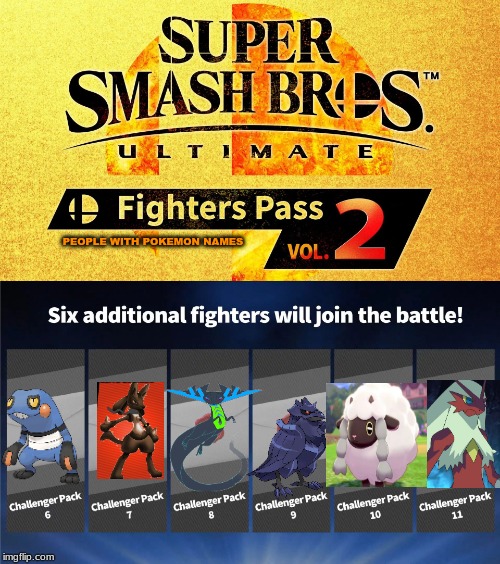 fighters pass vol. 2 | PEOPLE WITH POKEMON NAMES | image tagged in fighters pass vol 2 | made w/ Imgflip meme maker