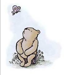 Pooh Butterfly Pondering Blank Meme Template