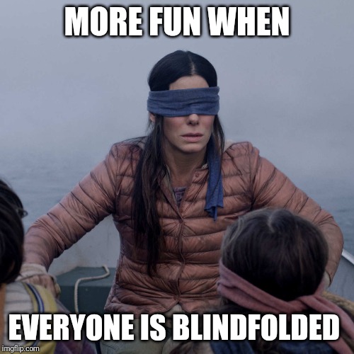 Blindfold | MORE FUN WHEN; EVERYONE IS BLINDFOLDED | image tagged in memes | made w/ Imgflip meme maker