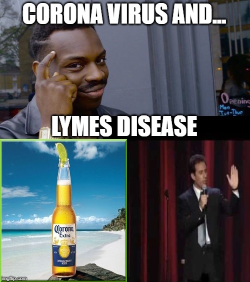 CORONA VIRUS AND... LYMES DISEASE | image tagged in memes,roll safe think about it | made w/ Imgflip meme maker