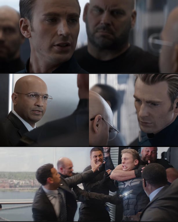 High Quality Captain America elevator fight Blank Meme Template