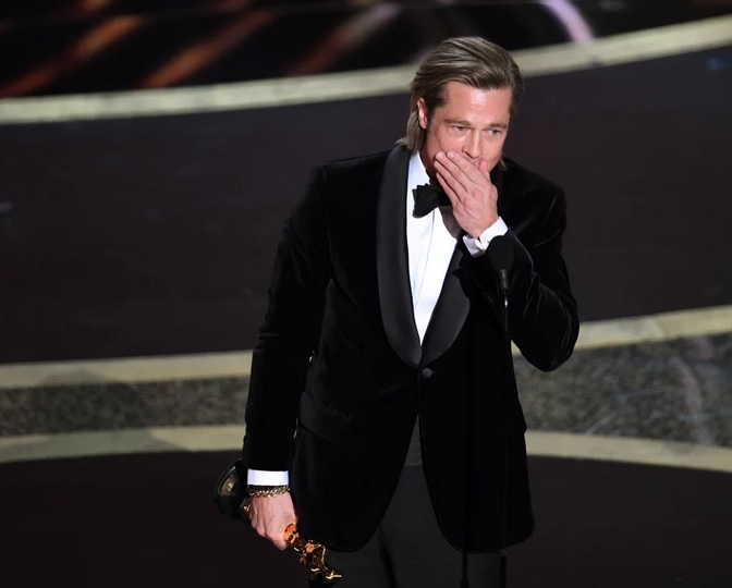 Brad Pitt win oscar Blank Meme Template