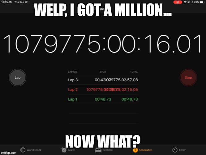 Welp, I got a million... | WELP, I GOT A MILLION... NOW WHAT? | image tagged in funny,lol,life hack,hacks,hack,hacking | made w/ Imgflip meme maker