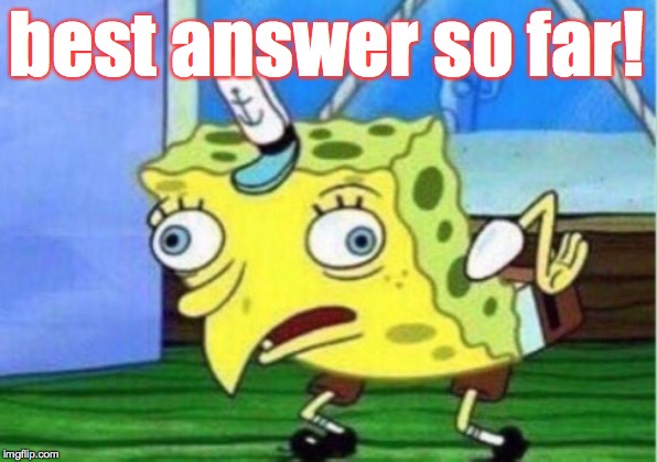 Mocking Spongebob Meme | best answer so far! | image tagged in memes,mocking spongebob | made w/ Imgflip meme maker