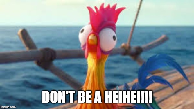 Heihei | DON'T BE A HEIHEI!!! | image tagged in funny | made w/ Imgflip meme maker
