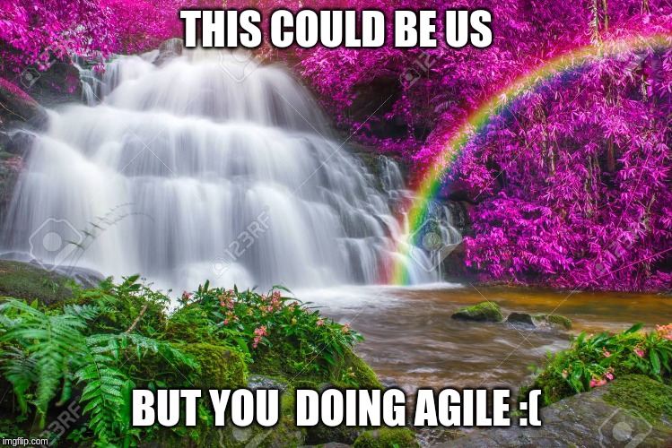 THIS COULD BE US; BUT YOU  DOING AGILE :( | made w/ Imgflip meme maker