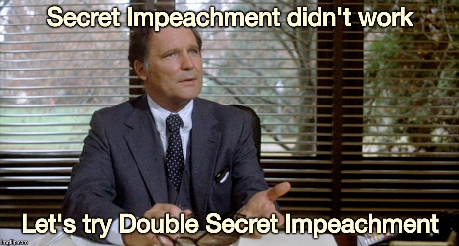 "Nothing is over until we say it is" - John Belushi in "Animal House" | Secret Impeachment didn't work; Let's try Double Secret Impeachment | image tagged in animal house,food fight,maturity,democrats,well yes but actually no,spoiled brats | made w/ Imgflip meme maker