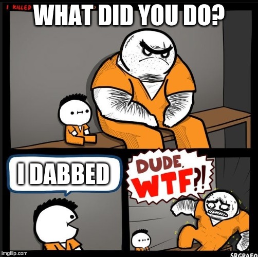Srgrafo dude wtf | WHAT DID YOU DO? I DABBED | image tagged in srgrafo dude wtf | made w/ Imgflip meme maker