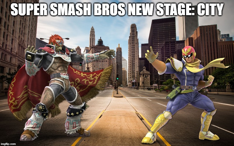 watch out for cars | SUPER SMASH BROS NEW STAGE: CITY | image tagged in empty city street,super smash bros,stage,imgflip | made w/ Imgflip meme maker