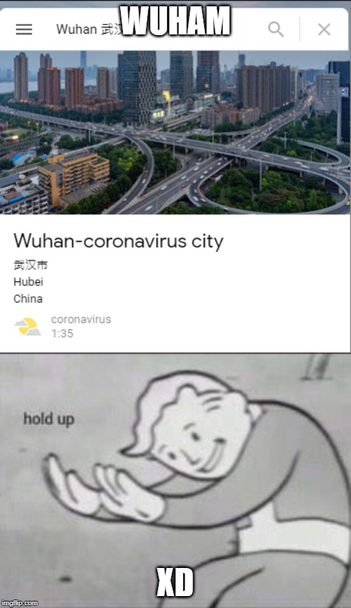 WUHAM; XD | image tagged in fallout hold up | made w/ Imgflip meme maker