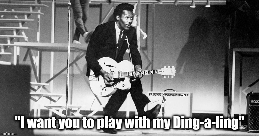 Chuck Berry  | "I want you to play with my Ding-a-ling" | image tagged in chuck berry | made w/ Imgflip meme maker