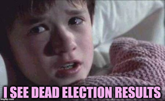 I See Dead People Meme | I SEE DEAD ELECTION RESULTS | image tagged in memes,i see dead people | made w/ Imgflip meme maker