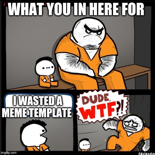 Srgrafo dude wtf | WHAT YOU IN HERE FOR; I WASTED A MEME TEMPLATE | image tagged in srgrafo dude wtf | made w/ Imgflip meme maker