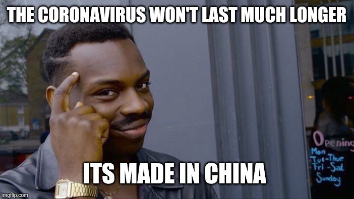 Roll Safe Think About It Meme | THE CORONAVIRUS WON'T LAST MUCH LONGER; ITS MADE IN CHINA | image tagged in memes,roll safe think about it | made w/ Imgflip meme maker