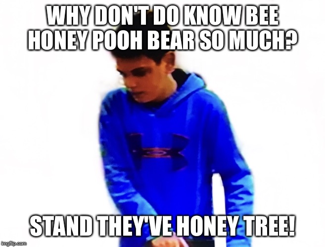 Why Don't Honey Tree Do Not Honey Bee | WHY DON'T DO KNOW BEE HONEY POOH BEAR SO MUCH? STAND THEY'VE HONEY TREE! | image tagged in dad mort | made w/ Imgflip meme maker