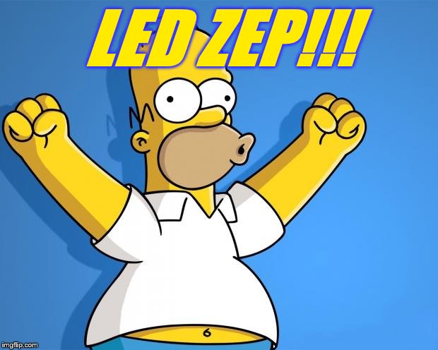 Woohoo Homer Simpson | LED ZEP!!! | image tagged in woohoo homer simpson | made w/ Imgflip meme maker